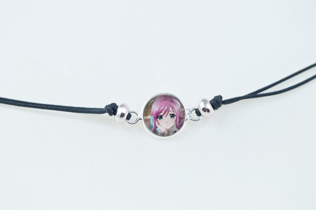 Chica Manga Bracelet slide knot Moka dark grey cord with round beads