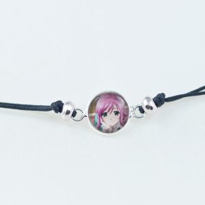 Chica Manga Bracelet slide knot Moka dark grey cord with round beads