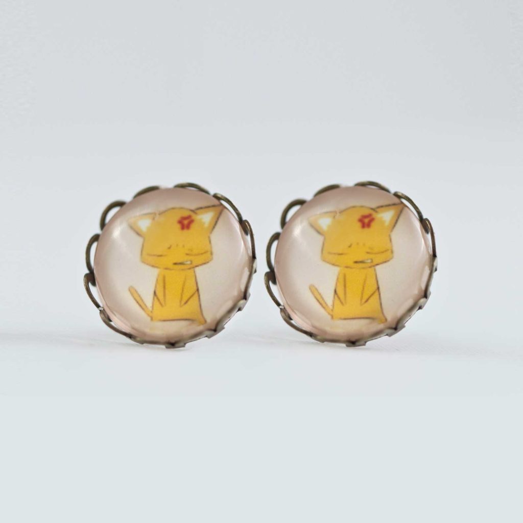 Chica Manga Fruits Basket Earrings stud waves Antique bronze Kyo