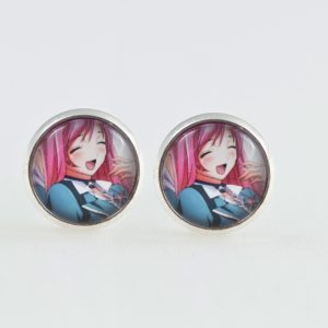 Chica Manga Earrings Stainless teel Stud Moka Smilling