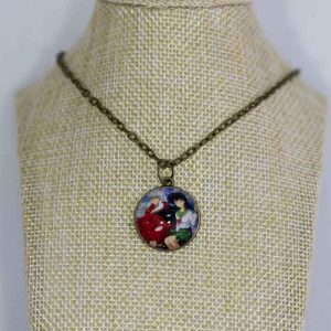 Chica Manga round bronze necklace Kagome Higurashi-and-Sesshomaru