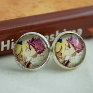 Chica Manga Fairy Tail Natsu and Lucy Kiss stud earrings