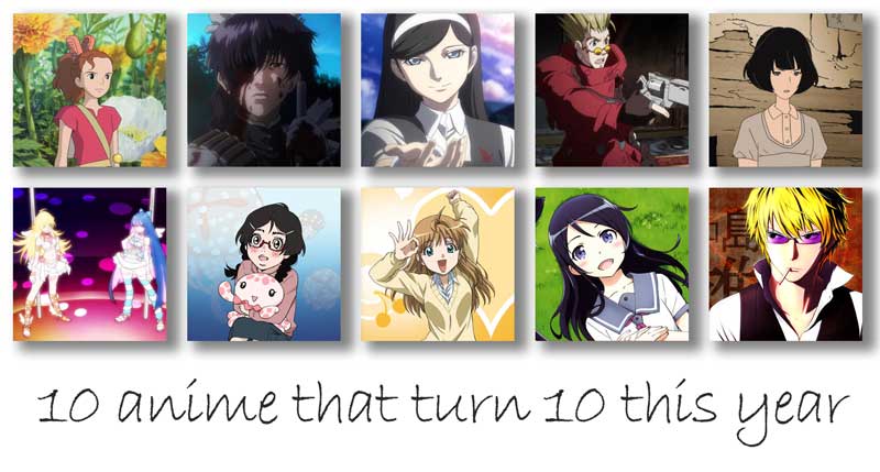 10 Anime that turn 10 this year Part 2
